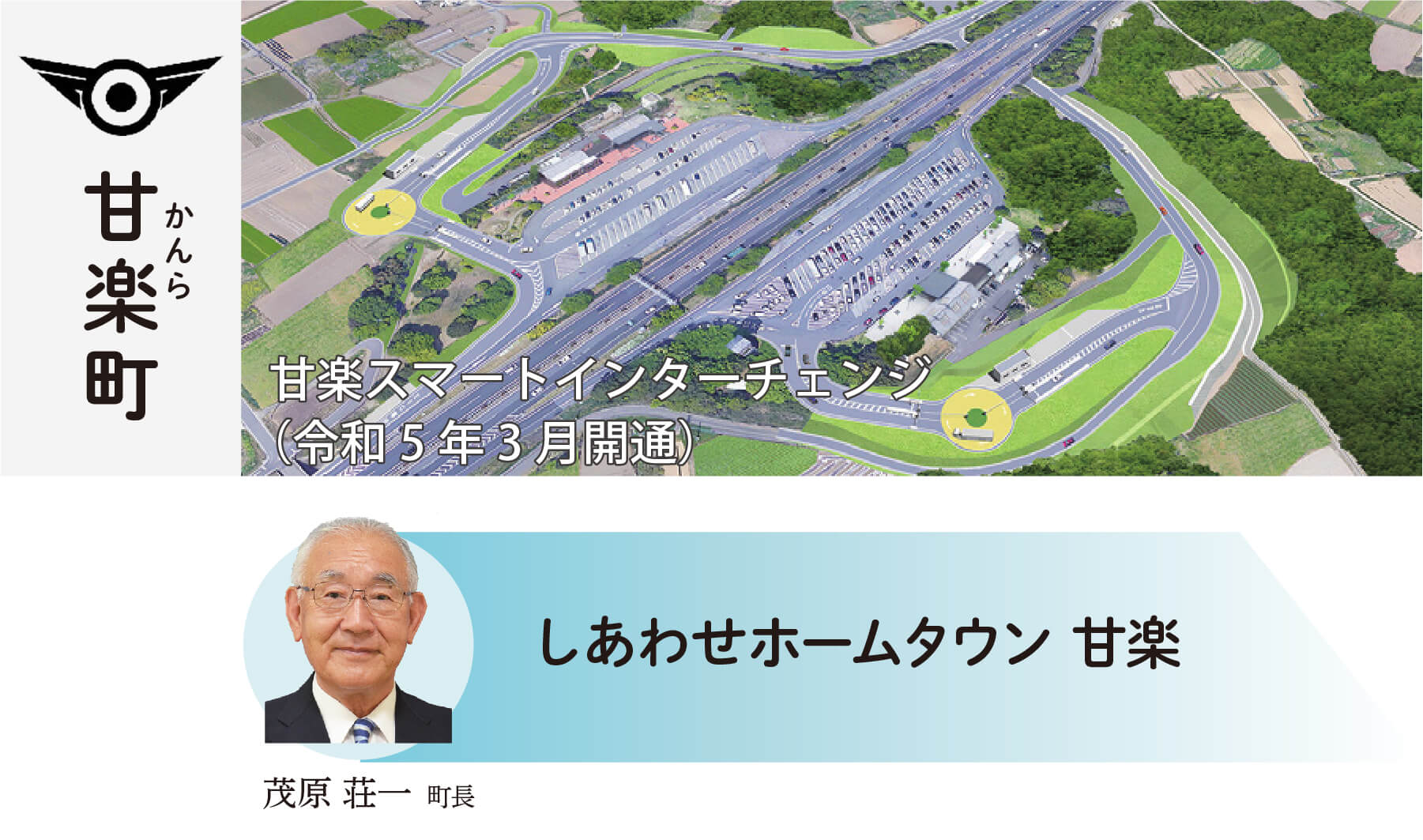 甘楽町 キラッとかんら 安心のまち 茂原荘一町長